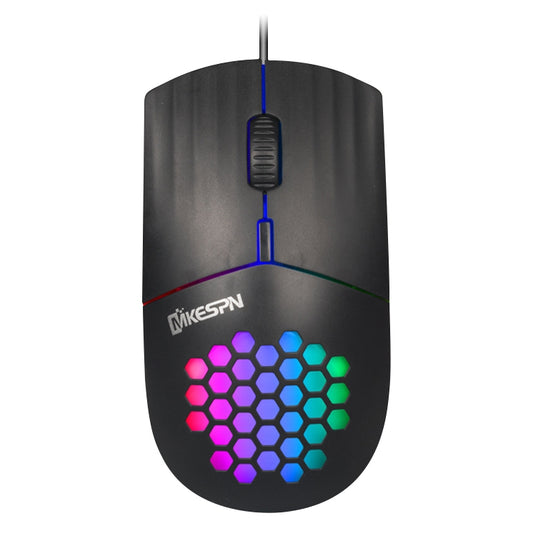 MKESPN SXS-838 Type-C Interface RGB Hollow Wired Mouse(Black) - Wired Mice by MKESPN | Online Shopping UK | buy2fix