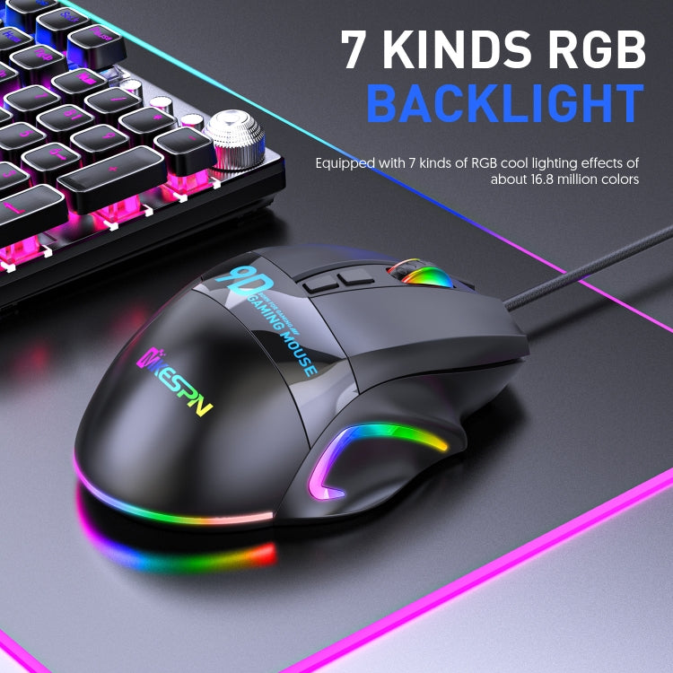 MKESPN X10 9-Buttons RGB Wired Macro Definition Gaming Mouse - Wired Mice by MKESPN | Online Shopping UK | buy2fix