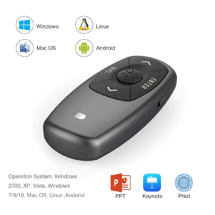 Doosl DSIT011 2.4GHz Mini Rechargeable PowerPoint Presentation Remote Control, Control Distance: 100m(Black) - Computer & Networking by DOOSL | Online Shopping UK | buy2fix