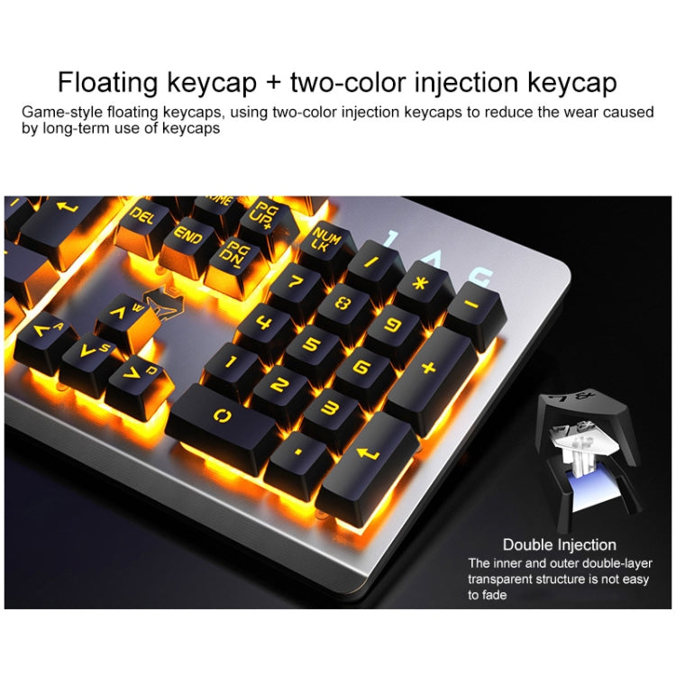 YINDIAO K002 USB Wired Mechanical Feel RGB Backlight Keyboard + Optical Mouse + Headset Set(Black) - Wired Keyboard by YINDIAO | Online Shopping UK | buy2fix