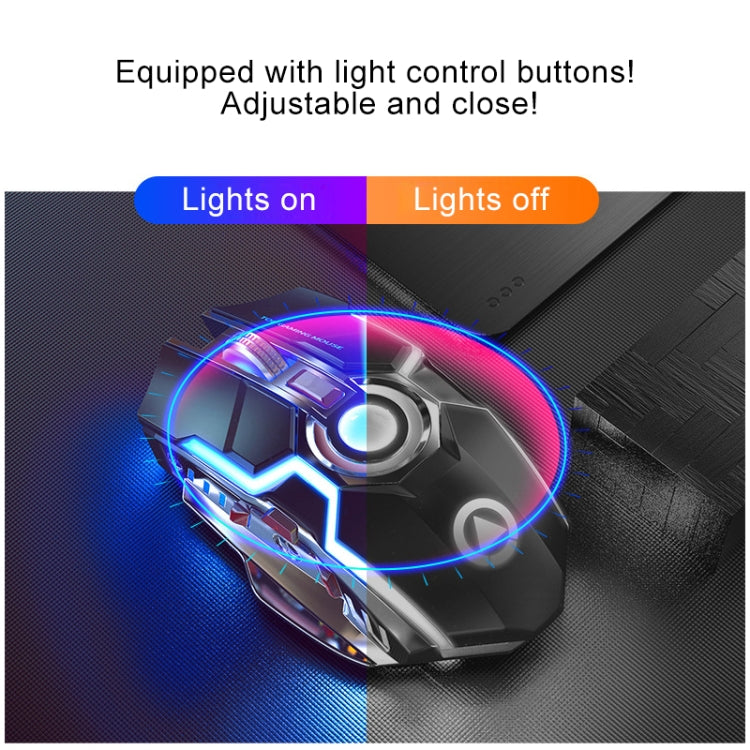 YINDIAO A5 2.4GHz 1600DPI 3-modes Adjustable Rechargeable RGB Light Wireless Silent Gaming Mouse (Grey) - Computer & Networking by YINDIAO | Online Shopping UK | buy2fix