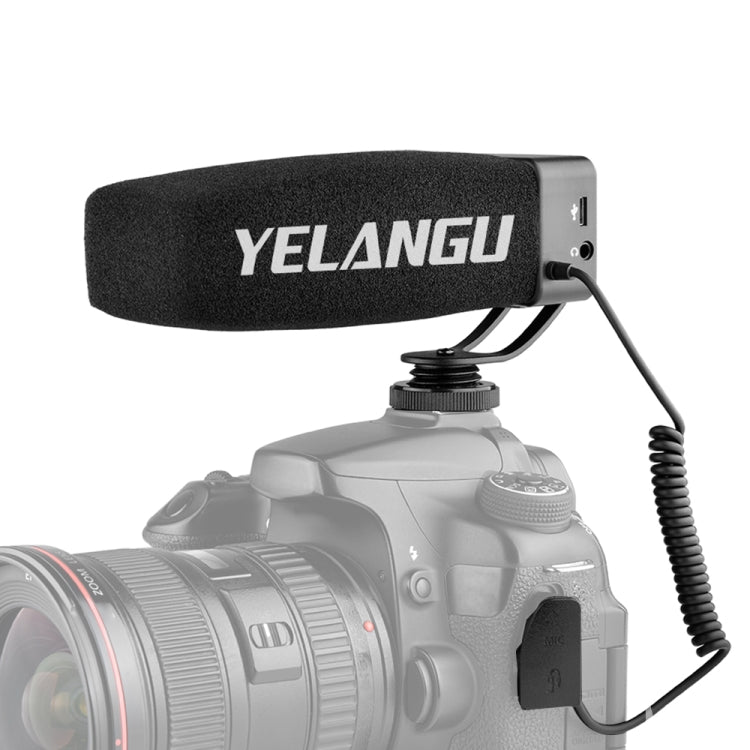 YELANG MIC09 Shotgun Gain Condenser Broadcast Microphone with Windshield for Canon / Nikon / Sony DSLR Cameras, Smartphones(Black) - Camera Microphone by YICHUANG | Online Shopping UK | buy2fix