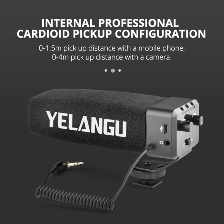 YELANG MIC09 Shotgun Gain Condenser Broadcast Microphone with Windshield for Canon / Nikon / Sony DSLR Cameras, Smartphones(Black) - Camera Microphone by YICHUANG | Online Shopping UK | buy2fix