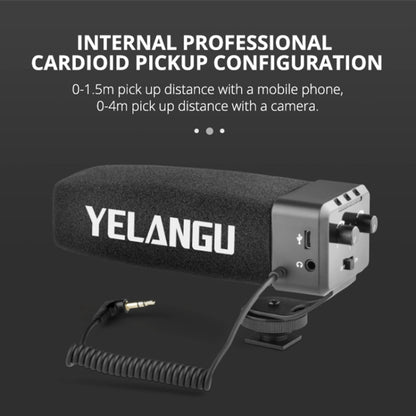 YELANG MIC09 Shotgun Gain Condenser Broadcast Microphone with Windshield for Canon / Nikon / Sony DSLR Cameras, Smartphones(Black) - Camera Microphone by YICHUANG | Online Shopping UK | buy2fix