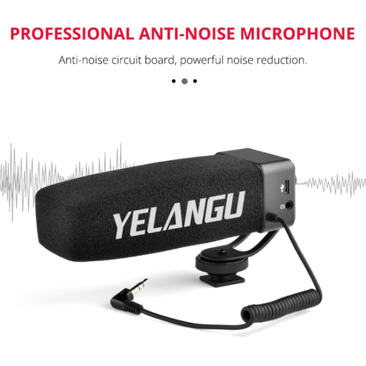 YELANG MIC09 Shotgun Gain Condenser Broadcast Microphone with Windshield for Canon / Nikon / Sony DSLR Cameras, Smartphones(Black) - Camera Microphone by YICHUANG | Online Shopping UK | buy2fix