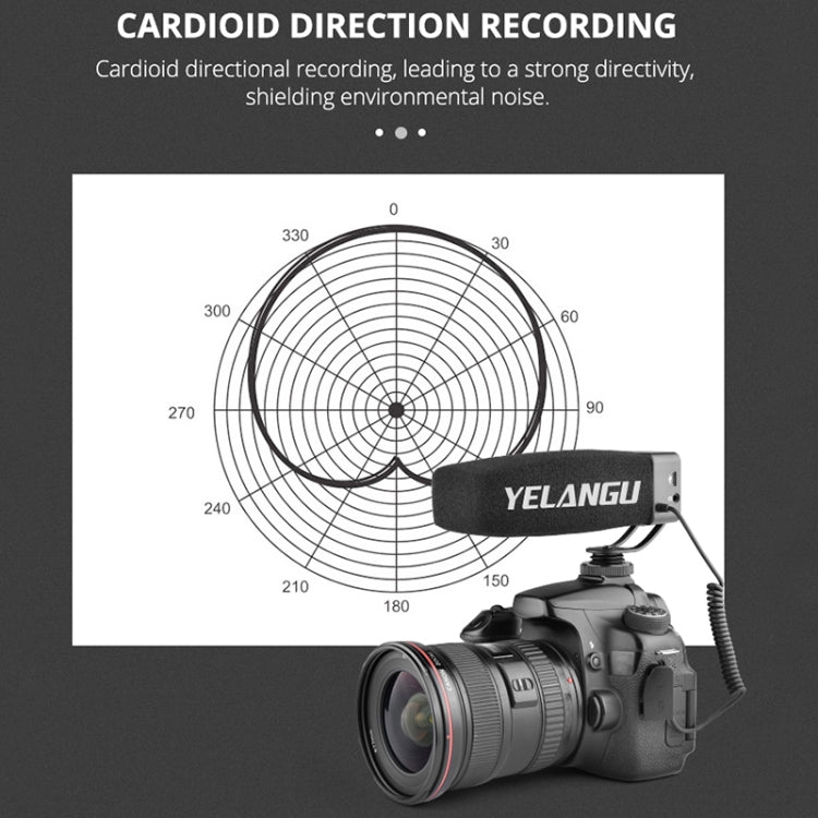 YELANG MIC09 Shotgun Gain Condenser Broadcast Microphone with Windshield for Canon / Nikon / Sony DSLR Cameras, Smartphones(Black) - Camera Microphone by YICHUANG | Online Shopping UK | buy2fix