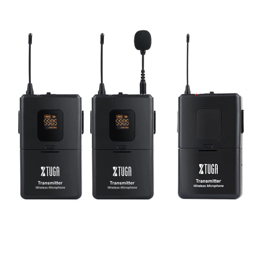 XTUGA CM4 UHF Dual Wireless Lavalier Microphone Lapel Mic System - Camera Microphone by XTUGA | Online Shopping UK | buy2fix