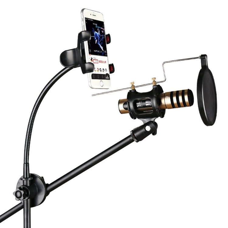 RODD NB-108 Karaoke Phone Microphone Tripod Scissor Arm Stand Holder, For Studio Recording, Live Broadcast, Live Show, KTV, etc. - Consumer Electronics by buy2fix | Online Shopping UK | buy2fix