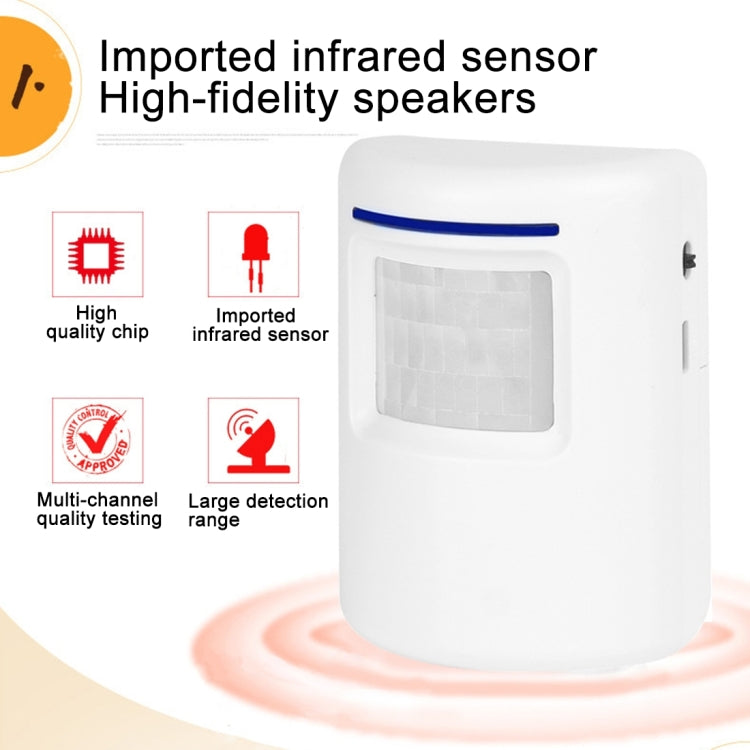 FY-0256 2 in 1 PIR Infrared Sensors (Transmitter + Receiver) Wireless Doorbell Alarm Detector for Home / Office / Shop / Factory, US Plug - Security by buy2fix | Online Shopping UK | buy2fix
