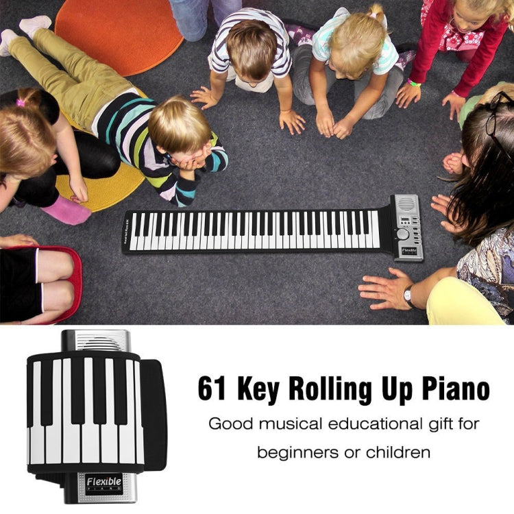 61 Keys Portable Flexible Roll Up Electronic Soft Keyboard Piano with Speakers - Keyboard Instruments by buy2fix | Online Shopping UK | buy2fix