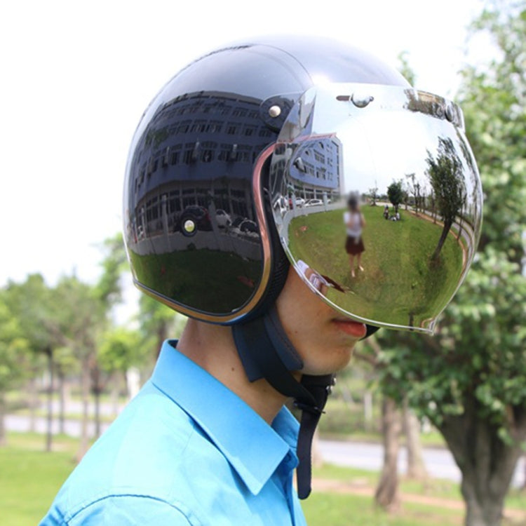 Soman Motorcycle Bubble Visor Open Face Helmet Visor Helmet Windshield Shield with Transparent Frame(Yellow) - Helmets by SOMAN | Online Shopping UK | buy2fix