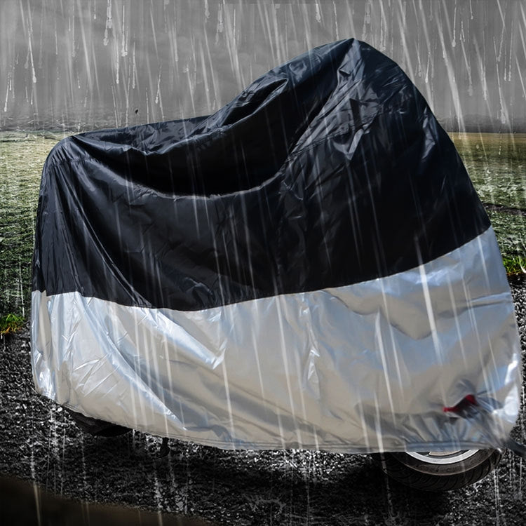 210D Oxford Cloth Motorcycle Electric Car Rainproof Dust-proof Cover, Size: L (Black Silver) - Raincoat by buy2fix | Online Shopping UK | buy2fix