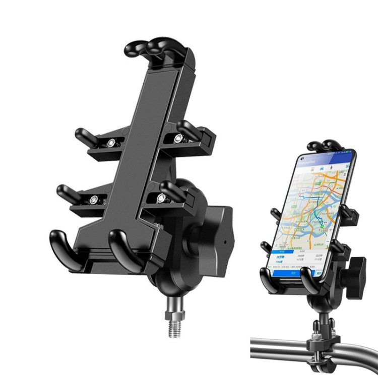 M10 Bolt Ball-Head Motorcycle Multi-function Eight-jaw Aluminum Phone Navigation Holder Bracket - Holder by buy2fix | Online Shopping UK | buy2fix