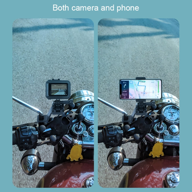 RUIGPRO Motorcycle Handlebar Alloy Phone Bracket for GoPro/ Insta360/DJI OSMO Sport Camera(Silver) - DJI & GoPro Accessories by buy2fix | Online Shopping UK | buy2fix