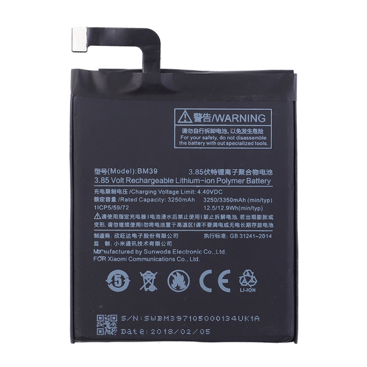 BM39 3250mAh for Xiaomi Mi 6 Li-Polymer Battery - For Xiaomi by buy2fix | Online Shopping UK | buy2fix