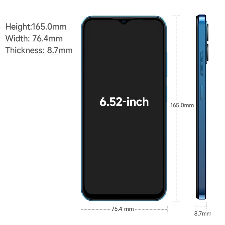 Ulefone Note 16 Pro, 8GB+128GB, Dual Back Cameras, Face ID & Side Fingerprint Identification, 4400mAh Battery, 6.52 inch Android 13 Unisoc T606 OctaCore up to 1.6GHz, Network: 4G, Dual SIM, OTG(Blue) - Ulefone by Ulefone | Online Shopping UK | buy2fix