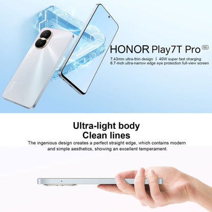 Honor Play7T Pro DIO-AN00, 50MP Camera, 8GB+128GB, China Version, Dual Back Cameras, Side Fingerprint Identification, 4000mAh Battery, 6.7inch Magic UI 6.1 / Android 12  Dimensity 6020 Octa Core, Network: 5G, OTG, Not Support Google Play (Dark Green) - Honor by Huawei | Online Shopping UK | buy2fix