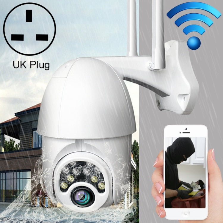 Q10 Outdoor Waterproof Mobile Phone Remotely Rotate Wireless WiFi 10 Lights IR Night Vision HD Camera, Support Motion Detection Video / Alarm & Recording, UK Plug - Security by buy2fix | Online Shopping UK | buy2fix