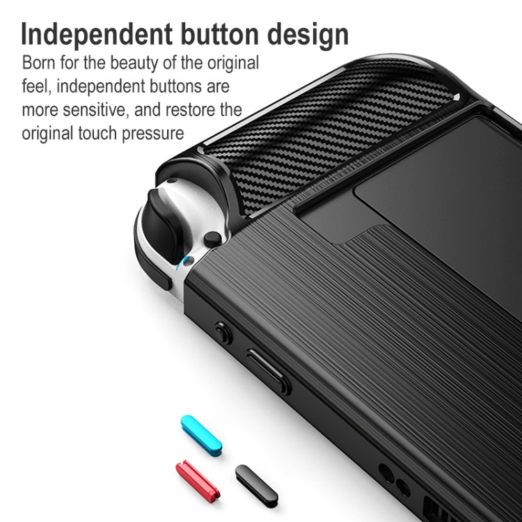 Carbon Fiber TPU Shockproof Protective Case For Nintendo Switch OLED(Black) - Cases by buy2fix | Online Shopping UK | buy2fix