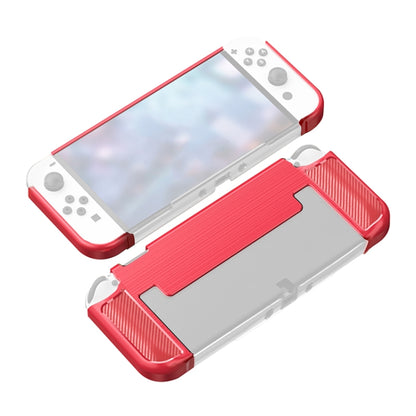 Carbon Fiber TPU Shockproof Protective Case For Nintendo Switch OLED(Red) - Cases by buy2fix | Online Shopping UK | buy2fix