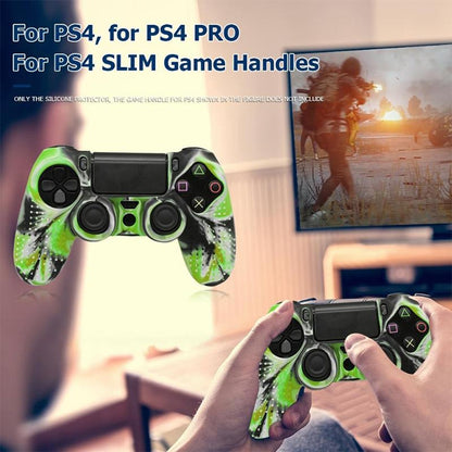 Non-slip Silicone Protective Case for Sony PS4(Black+green) - Cases by buy2fix | Online Shopping UK | buy2fix