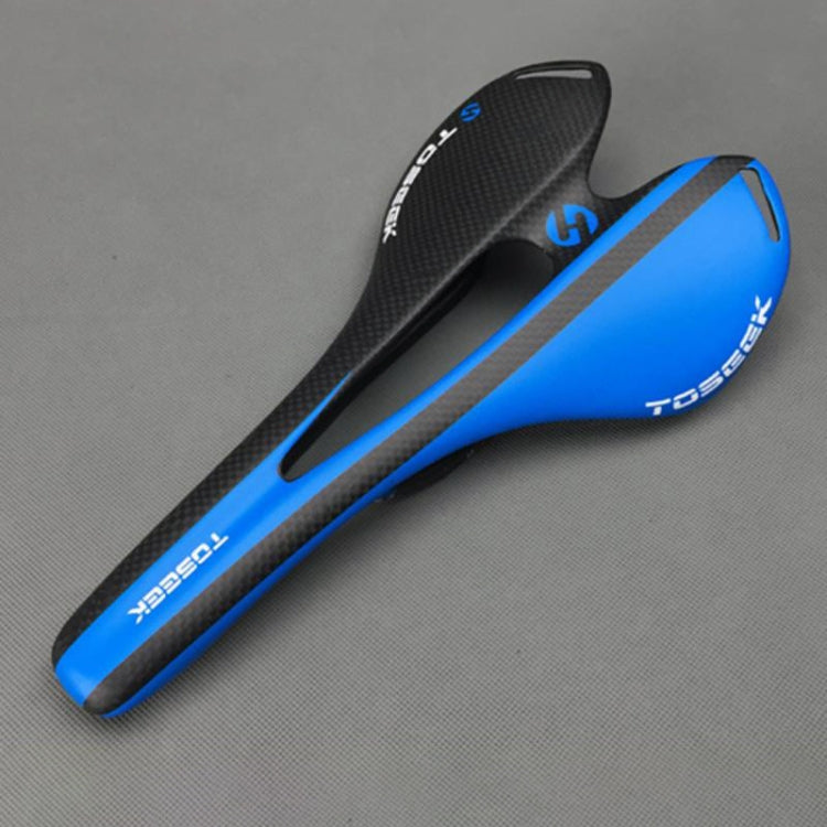 TOSEEK Road Bike Carbon Fiber Seat Bicycle Hollow Seat Saddle, 3K Texture + Extinction(Blue) - Bicycle Saddle by TOSEEK | Online Shopping UK | buy2fix