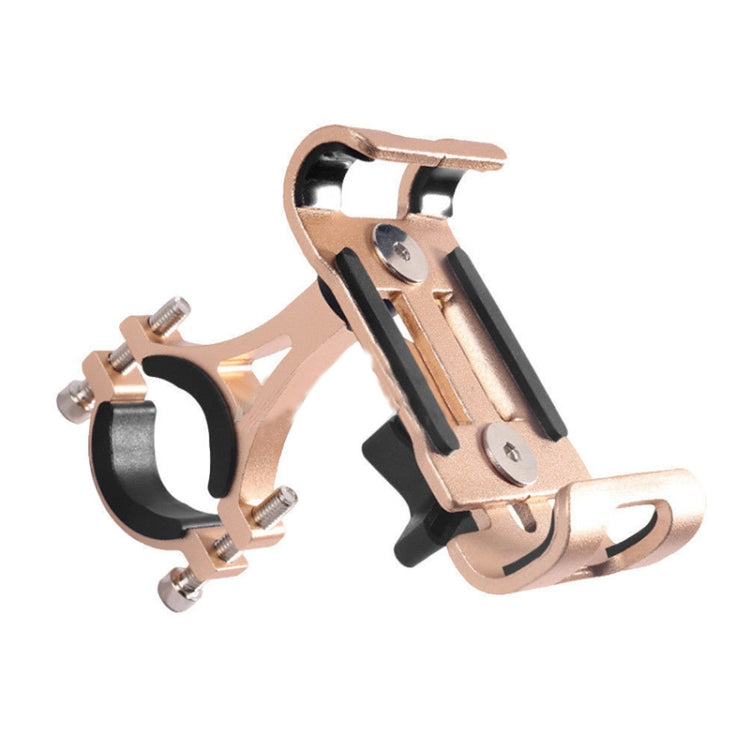 Universal Non-rotatable Aluminum Alloy Fixing Frame Motorcycle Bicycle Mobile Phone Holder (Gold) - Holders by buy2fix | Online Shopping UK | buy2fix