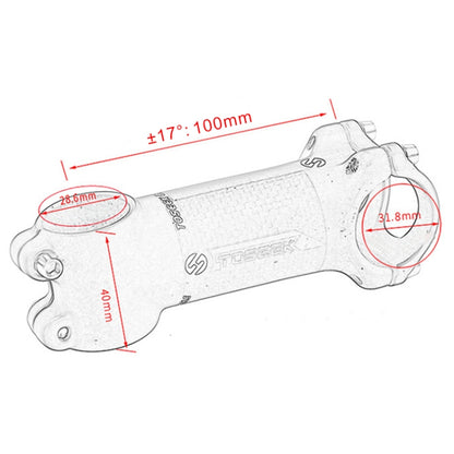 TOSEEK Road Mountain Bike Ultra-light Handlebar Stem Riser Faucet, Size: 17 Degree, 100mm (Gloss) - Bicycle Grips by TOSEEK | Online Shopping UK | buy2fix