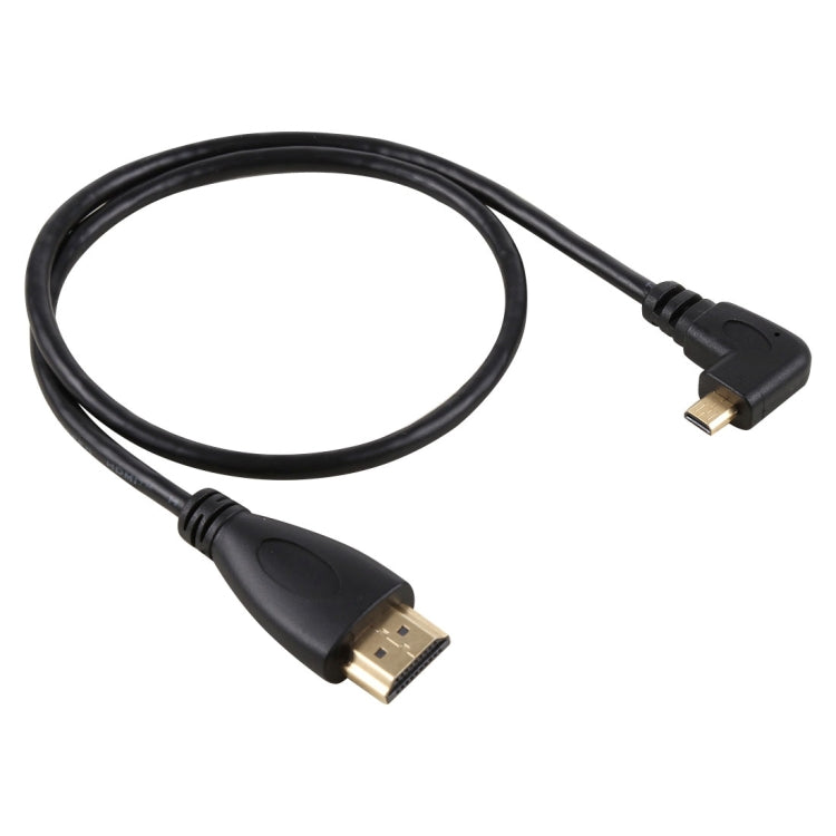 50cm 4K HDMI Male to Micro HDMI Right Angled Male Gold-plated Connector Adapter Cable - Computer & Networking by buy2fix | Online Shopping UK | buy2fix