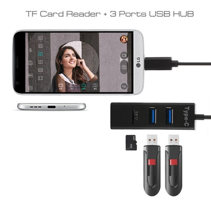 2 in 1 USB 3.1 USB-C / Type-C to USB 2.0 COMBO 3 Ports HUB + TF Card Reader(Black) - Computer & Networking by buy2fix | Online Shopping UK | buy2fix