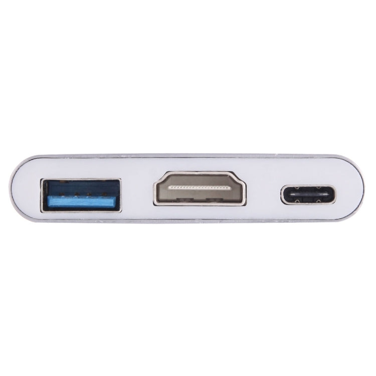 USB-C / Type-C 3.1 Male to USB-C / Type-C 3.1 Female & HDMI Female & USB 3.0 Female Adapter(Grey) - Computer & Networking by buy2fix | Online Shopping UK | buy2fix