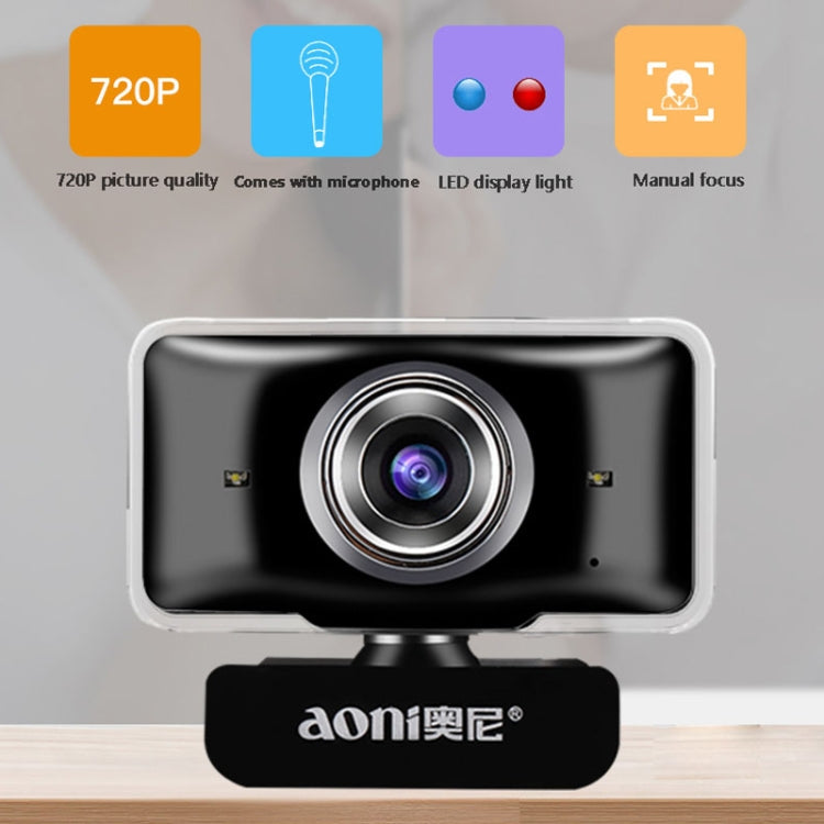 aoni C11 720P 150-degree Wide-angle Manual Focus HD Computer Camera with Microphone - HD Camera by buy2fix | Online Shopping UK | buy2fix