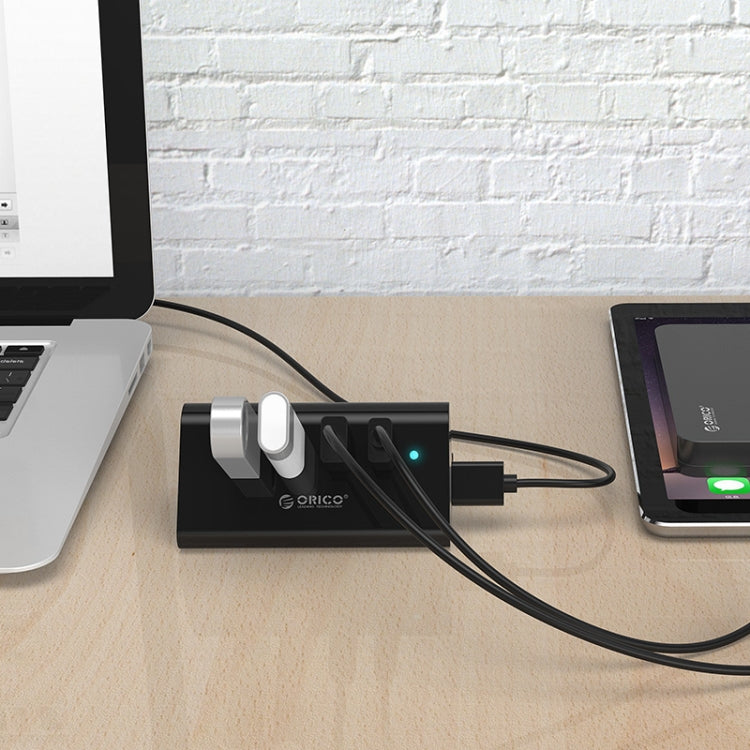 ORICO SHC-U3 ABS Material Desktop 4 Ports USB 3.0 HUB with Phone / Tablet Holder & 1m USB Cable & LED Indicator - Computer & Networking by ORICO | Online Shopping UK | buy2fix