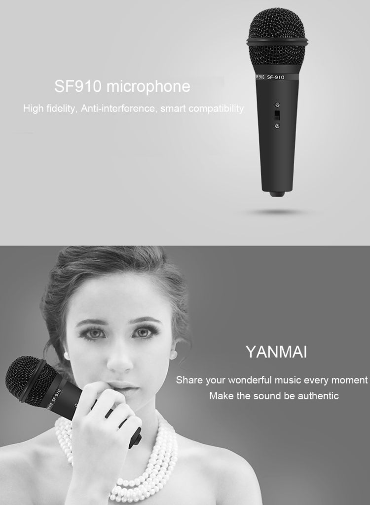 Yanmai SF-910 Professional Condenser Sound Recording Microphone with Tripod Holder, Cable Length: 2.0m, Compatible with PC and Mac for Live Broadcast Show, KTV, etc.(Black) - Consumer Electronics by Yanmai | Online Shopping UK | buy2fix