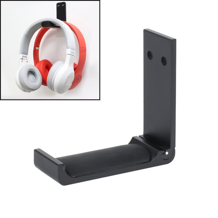 Paste Screw Type Metal Foldable Headset Stand Display Hanger(Black) - Apple Accessories by buy2fix | Online Shopping UK | buy2fix