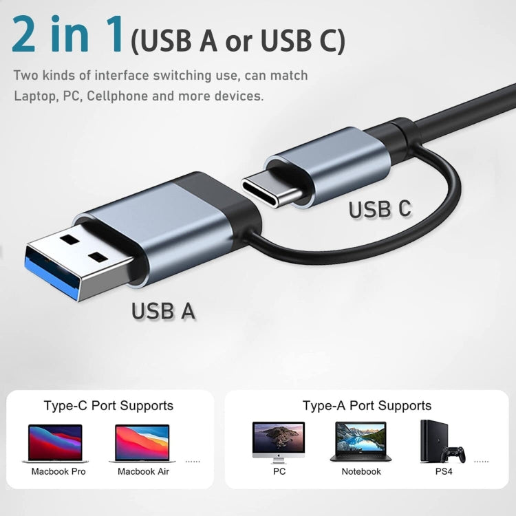 BYL-2218TU 8 in 1 USB + USB-C / Type-C to USB Multifunctional Docking Station HUB Adapter - Computer & Networking by buy2fix | Online Shopping UK | buy2fix