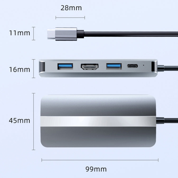 BYL-2109 5 in 1 USB-C / Type-C to USB Multifunctional Docking Station HUB Adapter - Computer & Networking by buy2fix | Online Shopping UK | buy2fix