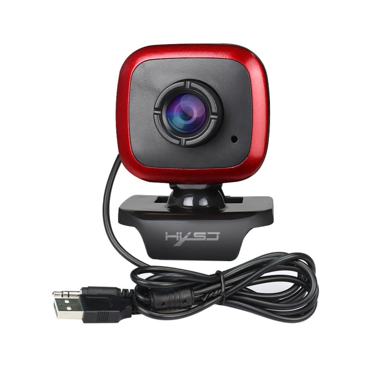 HXSJ A849 480P Adjustable 360 Degree HD Video Webcam PC Camera with Microphone(Black Red) - HD Camera by HXSJ | Online Shopping UK | buy2fix