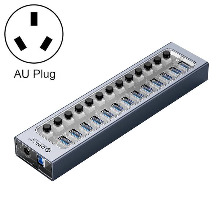 ORICO AT2U3-13AB-GY-BP 13 Ports USB 3.0 HUB with Individual Switches & Blue LED Indicator, AU Plug - USB 3.0 HUB by ORICO | Online Shopping UK | buy2fix