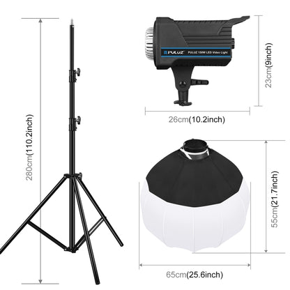 PULUZ 220V 120W Studio Video Light + 2.8m Light Holder + 65cm Foldable Lantern Softbox Photography Kit(EU Plug) - Shoe Mount Flashes by PULUZ | Online Shopping UK | buy2fix