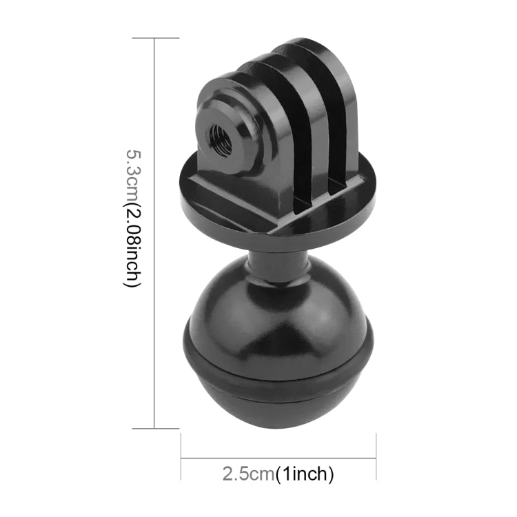 PULUZ  CNC Aluminum Ball Head Adapter Mount for GoPro Hero11 Black / HERO10 Black /9 Black /8 Black /7 /6 /5 /5 Session /4 Session /4 /3+ /3 /2 /1, DJI Osmo Action and Other Action Cameras, Diameter: 2.5cm(Black) - DJI & GoPro Accessories by PULUZ | Online Shopping UK | buy2fix