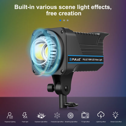 PULUZ 220V 150W Studio Video Light  3200K-5600K Dual Color Temperature Built-in Dissipate Heat System with Remote Control(EU Plug) - Shoe Mount Flashes by PULUZ | Online Shopping UK | buy2fix