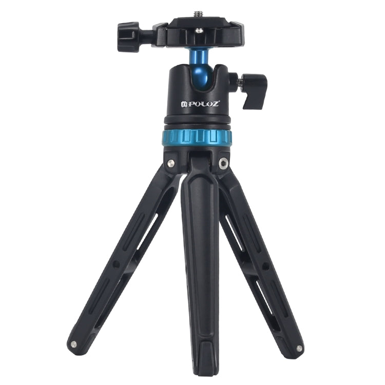 PULUZ Pocket Mini Adjustable Metal Desktop Tripod Mount with 360 Degree Ball Head for DSLR & Digital Cameras, Adjustable Height: 11-20.2cm(Blue) - Camera Accessories by PULUZ | Online Shopping UK | buy2fix