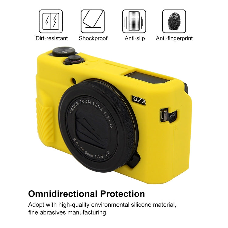 PULUZ Soft Silicone Protective Case for Canon EOS G7 X Mark II(Yellow) - Protective Case by PULUZ | Online Shopping UK | buy2fix