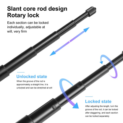 For Insta360 X3 PULUZ Rotary Handle Desktop Tripod Stand 110cm Selfie Stick Monopod (Black) - Self Monopod Grip by PULUZ | Online Shopping UK | buy2fix