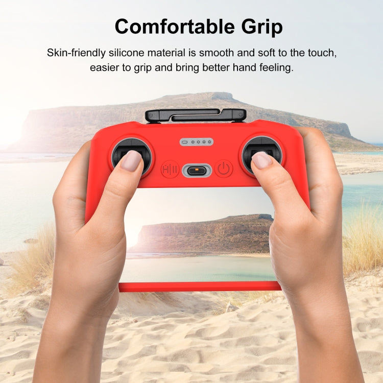 For DJI Mini 4 Pro / Air 3 Remote Control / DJI RC 2 with Screen PULUZ Silicone Protective Case (Red) - Carry Cases & Bags by PULUZ | Online Shopping UK | buy2fix