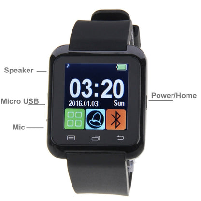 U80 Bluetooth Health Smart Watch 1.5 inch LCD Screen for Android Mobile Phone, Support Phone Call / Music / Pedometer / Sleep Monitor / Anti-lost(Black) - Smart Wear by buy2fix | Online Shopping UK | buy2fix