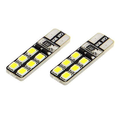 1 Pair T10 White 12 LED 2835 SMD CANBUS Car Signal Light Bulb - In Car by buy2fix | Online Shopping UK | buy2fix