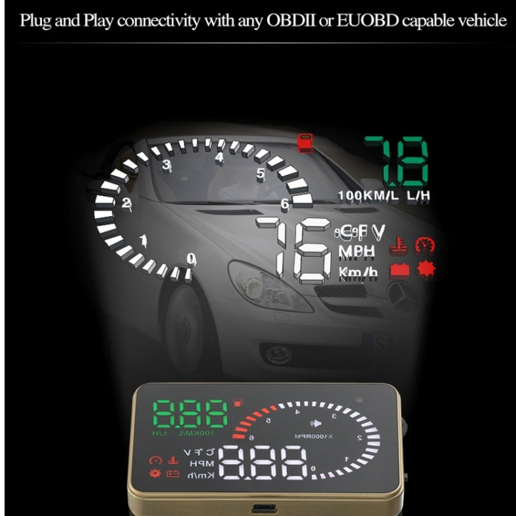 X6 3.5 inch Car OBDII / EUOBD HUD Vehicle-mounted Head Up Display Security System, Support Speed & Water Temperature & Speed Alarm & Fuel Consumption & Battery Voltage, etc. - Head Up Display System by buy2fix | Online Shopping UK | buy2fix