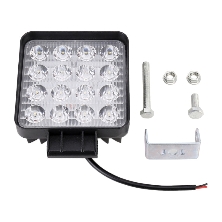 48W Bridgelux 4000lm 16 LED White Light Condenser Engineering Lamp / Waterproof IP67 SUVs Light, DC 10-30V(Black) - In Car by buy2fix | Online Shopping UK | buy2fix